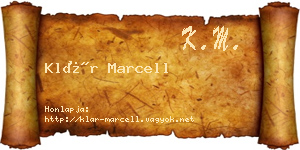 Klár Marcell névjegykártya